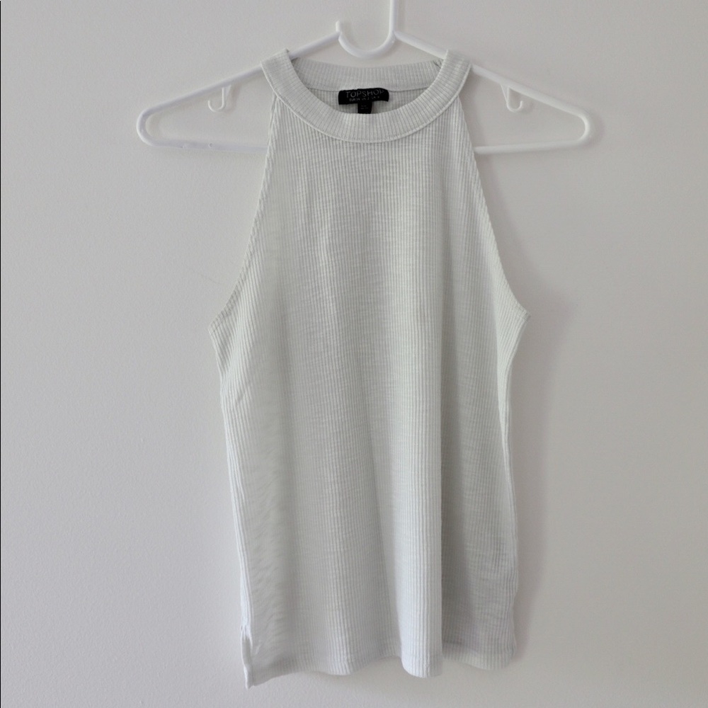 TOPSHOP White High Neck Tank